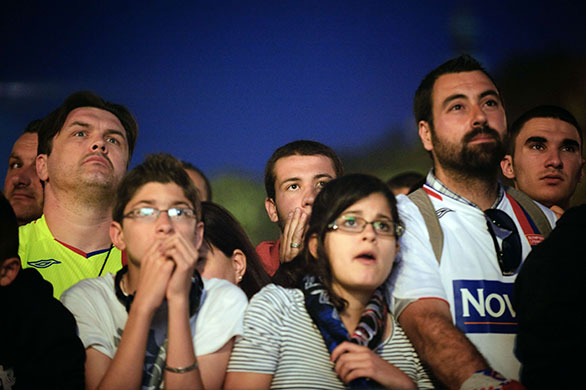 Lyon v Bayern Munich: Lyon fans look dejected