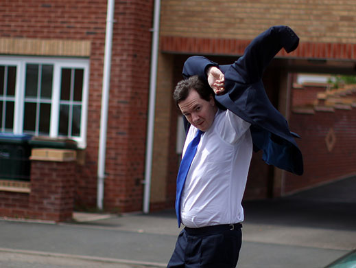 Election campaign: George Osborne puts on his jacket