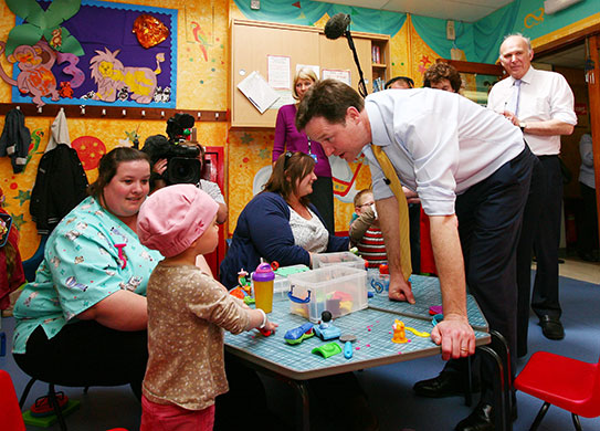 Election campaign: Nick Clegg at Southampton General Hospital