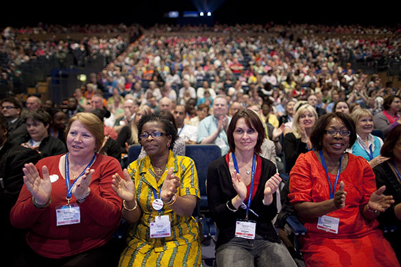 Campaigning with Clegg: Nurses applaud as Liberal Democrat leader Nick Clegg