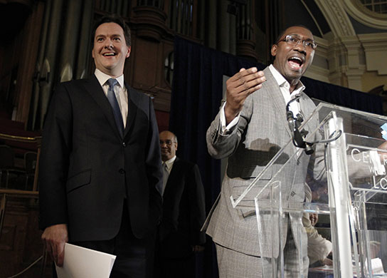 Election campaign: George Osborne alongside host Kwame Kwei Armah