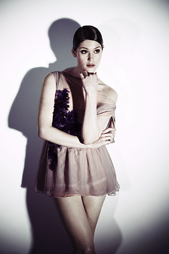 Gemma Arterton fashion: Gemma Arterton wearing Chiffon mini dress