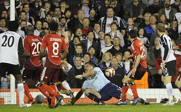 Fulham v Hamburg: Zoltan Gera scores the winner