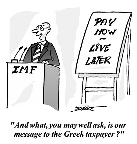 Greece cartoons: Cartoon on the Greek economic crisis