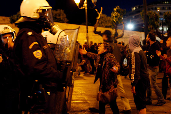 Greece protests: Demonstration against the Government's financial policies, Athens, Greece