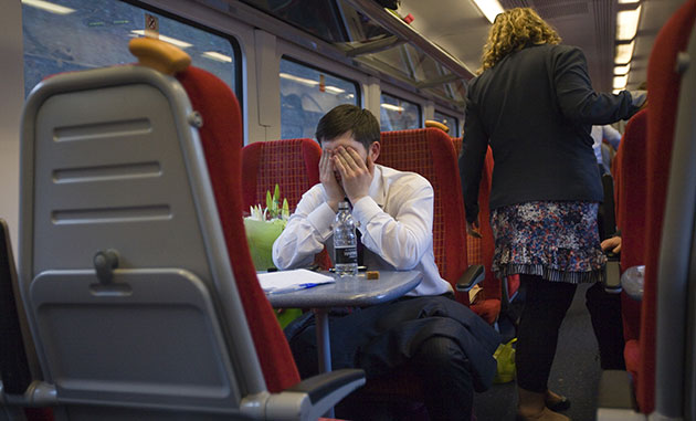 Martin Argles election: An exhausted Labour press officer puts his head in his hands
