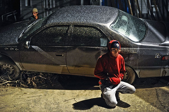 Treme : Michael Dinwiddie, a survivor of Hurricane Katrina, on the set of 'Treme'