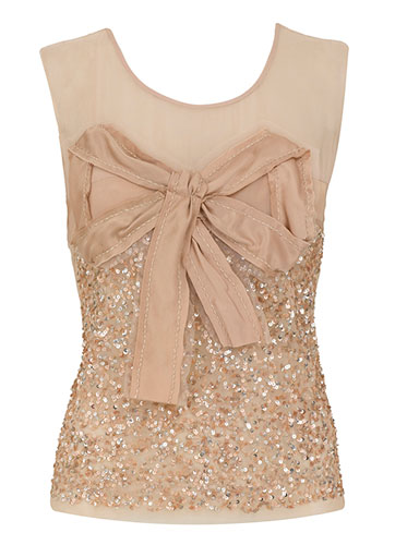 Key trends: glam: Peach bow blouse