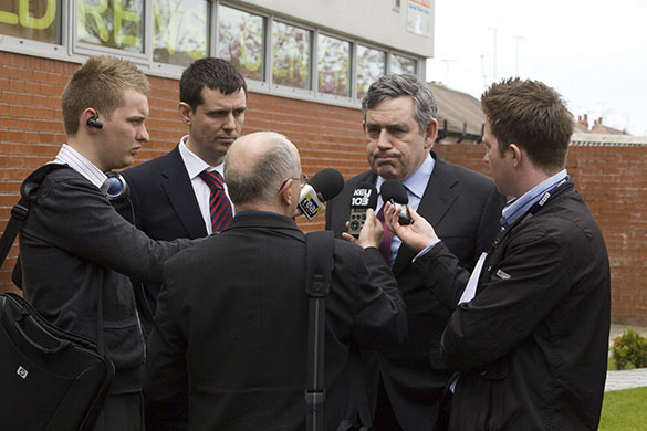 Martin Argles campaign: Gordon Brown gives interviews to local journalists in Rochdale