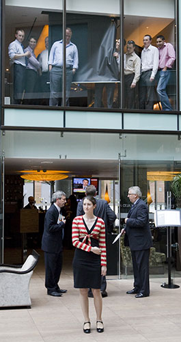 Martin Argles campaign: Guests and staff at the Radisson hotel await the return of Gordon Brown 
