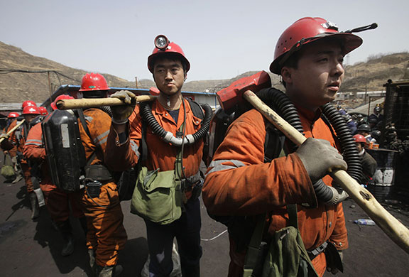 Miners rescued in China: Rescuers  at Wangjialing Coal Mine in China