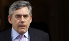 Gordon Brown leaves 10 Downing Street in London, to go to  Buckingham Palace 