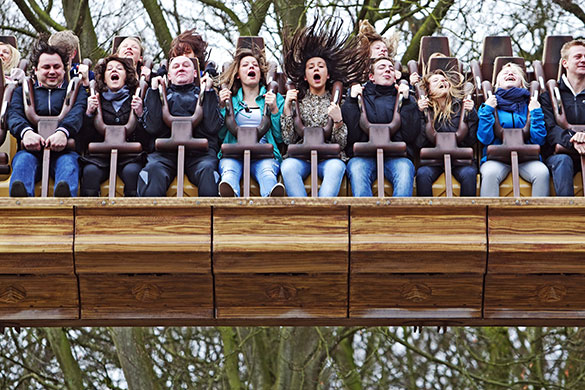 24 hours in pictures: Wassenaar, Netherlands: Visitors enjoy a ride at Duinrell amusement park