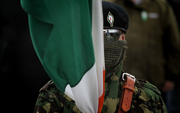 24 hours in pictures: Londonderry, UK: A member of the Real Irish Republican Army
