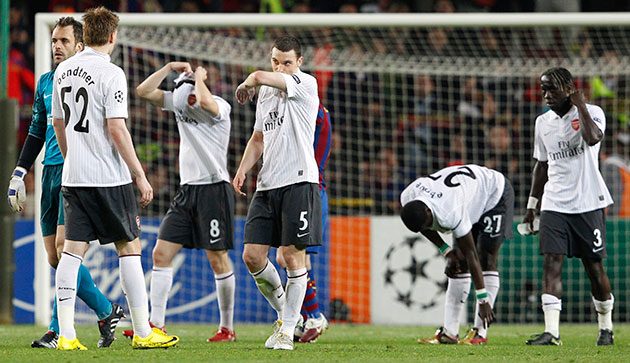 Barcelona v Arsenal: Arsenal players react