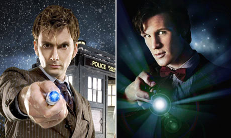 David Tennant and Matt Smith as Doctor Who