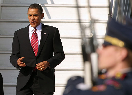 START treaty: President Obama arrives in Prague for Russian-US nuclear arms control pact