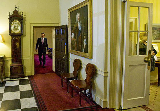 Martin Argles: Gordon Brown walks down the corridor from his office in Downing St