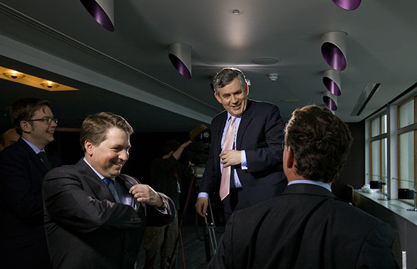 Martin Argles: Gordon Brown just after an interview with Gary Gibbon from Channel 4 News
