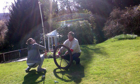 Eggapult and crew (younger son and brother-in-law)