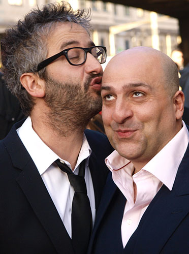 Week in film April 9: Writer David Baddiel and actor Omid Djalili at the London Infidel premiere