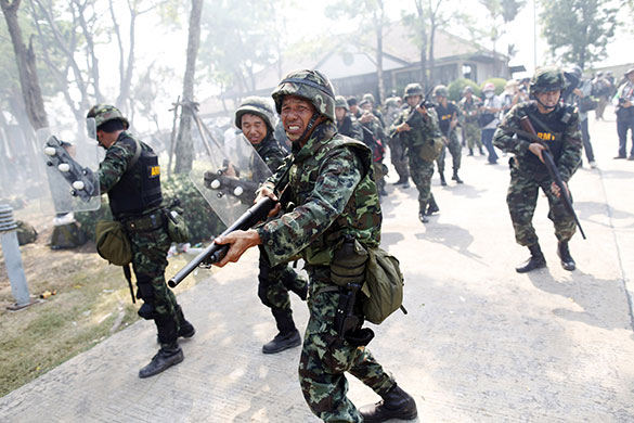 24 hours in pictures: Thai army soldiers advance towards anti-government protesters