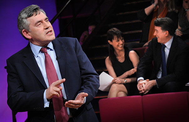 General election pictures: Prime Minister Gordon Brown speaks to economists  in London