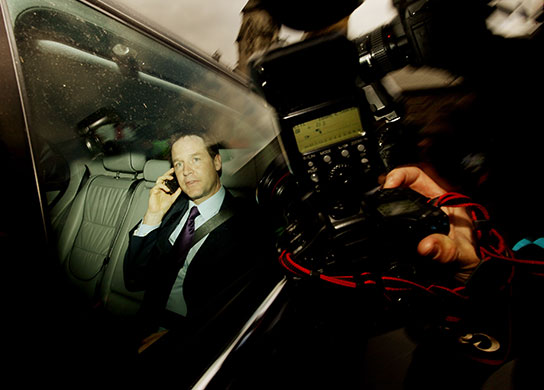 24 hours in pictures: London, UK: Nick Clegg leaves talks with the Conservative party