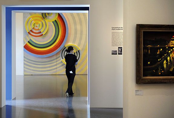 Metz Pompidou: A woman visits the Metz' Pompidou centre prior the inaugural ceremony