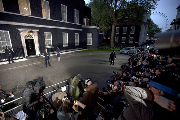 Cameron's big day: David and Samantha Cameron at No 10