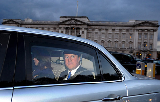 Cameron's big day: David Cameron after having an audience with the Queen