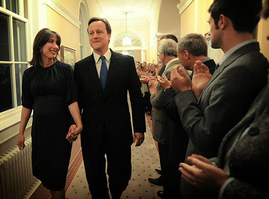 Cameron's big day: David Cameron and wife Samantha inside No 10