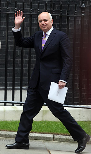 Conservatives arrive: Iain Duncan Smith at 10 Downing Street 