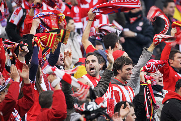 Europa League: Atletico Madrid fans sing before the match