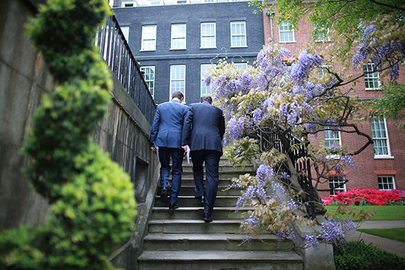 Downing street: Prime Minister, David Cameron and his Deputy, Nick Clegg