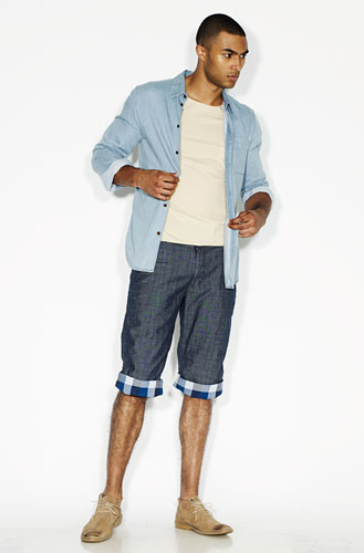 line-up: checks: Denim shirt