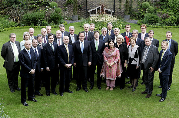 cabinet meeting: The coalition cabinet in the garden of number 10 Downing Street