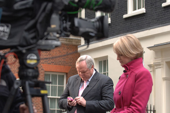 cabinet meeting: TV media outside number 10