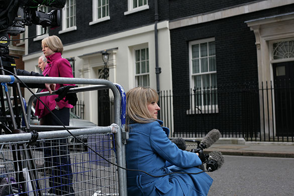 cabinet meeting: media outside downing street