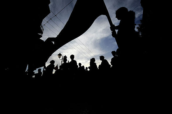 24 hours in pictures: Athens, Greece: Demonstrators march through the streets