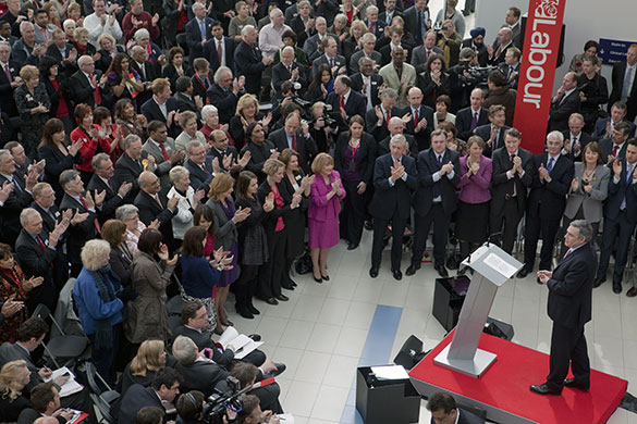 The Guardian's election : Prime Minister Gordon Brown at the launch of the Labour party's manifesto
