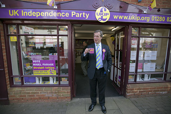 The Guardian's election : UKIP leader Nigel Farage on the campaign trail in Buckingham