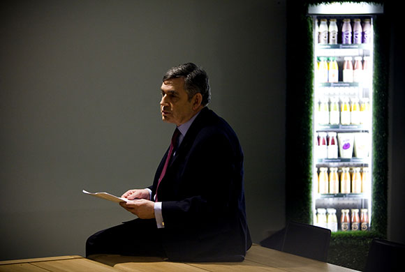 The Guardian's election : Prime Minister Gordon Brown reads briefing papers 