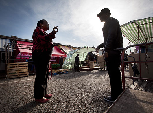 The Guardian's election : Diane Abbott campaigning in Ridley Road Market, London