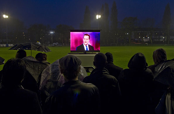 The Guardian's election : Students from the University of Birmingham watch the leaders' debate