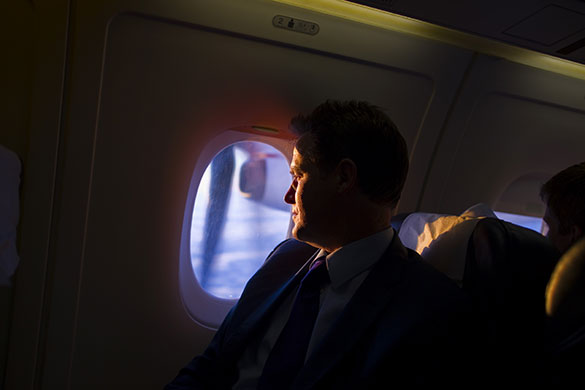 The Guardian's election : Liberal Democrat leader Nick Clegg on his campaign plane enroute to London