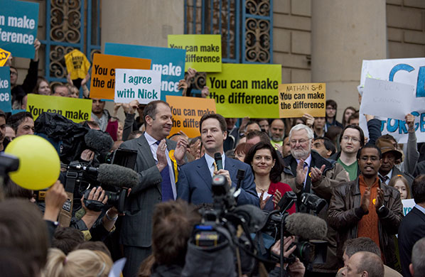 The Guardian's election : Liberal Democrat leader Nick Clegg's final campaign event in Sheffield