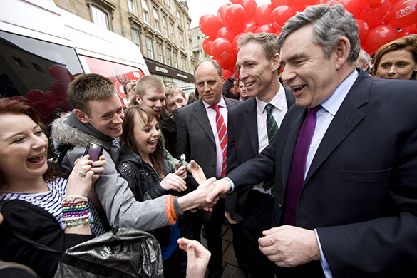 The Guardian's election : Prime Minister Gordon Brown on a walkabout in Glasgow