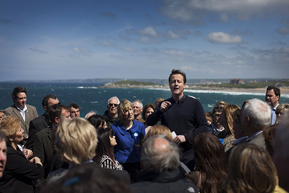 The Guardian's election : Conservative party leader David Cameron on a visit to Cornwall