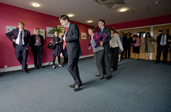 Guardian election: Members of the cabinet line up in Birmingham before a poster launch
